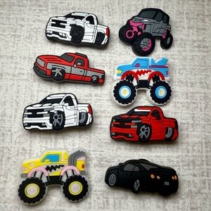 Bundle of 10 Car & Truck Crocs Charms: Monster Trucks, Pickups, & More!